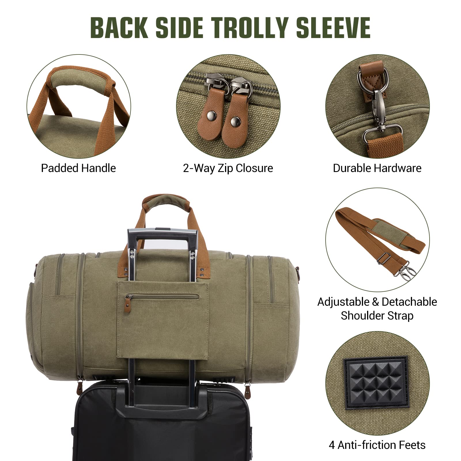 Men's Sucipi Duffle Bag - Large Travel Carry On Weekender with Shoe Compartment & Toiletry Bag - Perfect for Airplane Travel, Gym, Weekend Getaways & Business Trips