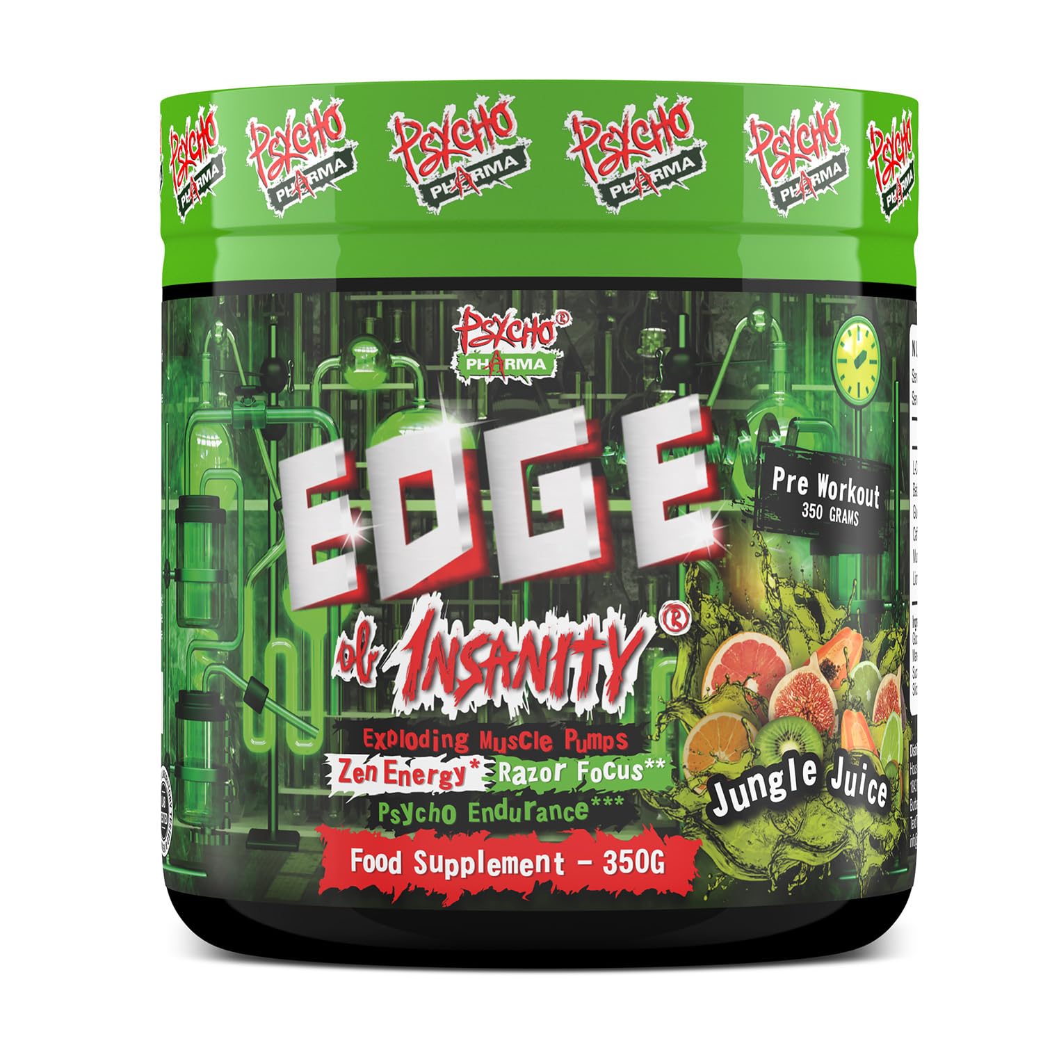 American Supps Psycho Pharma Edge of Insanity 300g Pre-Workout Powder - Boost Energy & Focus for Intense Gym Sessions & Bodybuilding
