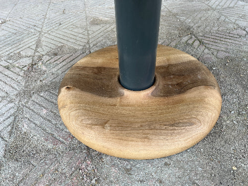 Handmade Custom Round Epoxy Resin Walnut Dining Table with Solid Wood Base - Perfect for Kitchen, Dining Room, and Modern Home Decor