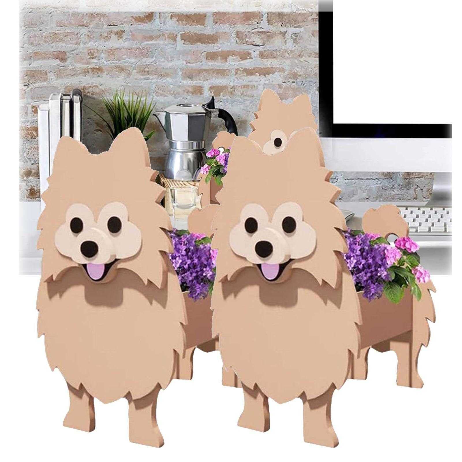 TRUSOVA 2-Pack Ceramic Dog Planter Pots - Cute Animal Flower Planters for Succulents, Cactus & Air Plants - Indoor/Outdoor Garden Decor, Home Gift & Storage Container (Perfect for Windowsills, Desks & Patio Decor)