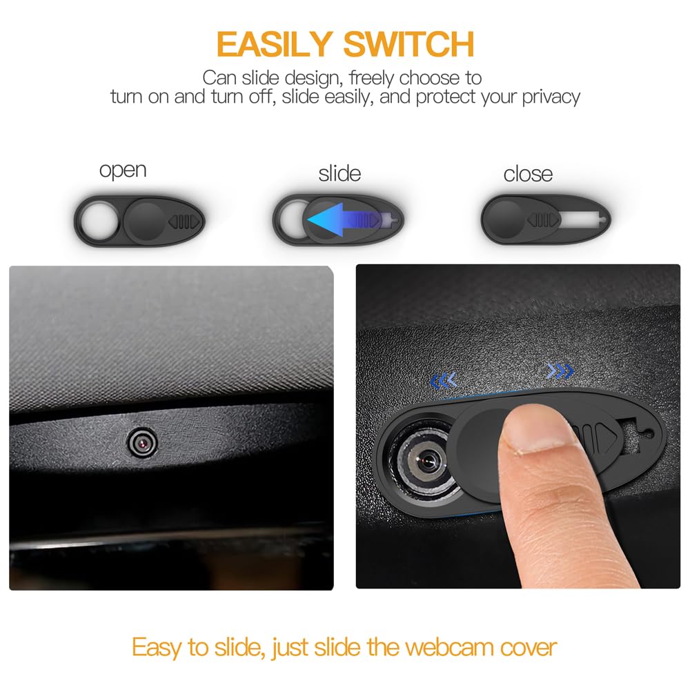 2PCS TUCANA Tesla Model 3/Y Dashboard Camera Privacy Cover - Webcam Blocker Slide Switch for Enhanced Security & Privacy | Perfect for Parking Mode & Home Surveillance Protection
