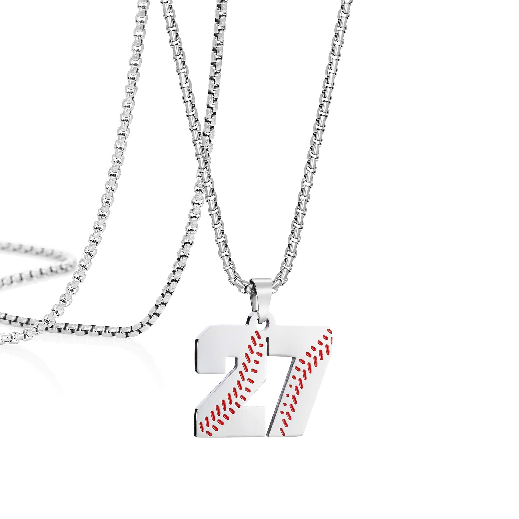 Custom Baseball Number Necklace 1-99 - Stainless Steel Charm Pendant for Sports Fans - Personalized Jewelry Gift for Players & Coaches - Perfect for Games, Training & Fan Support