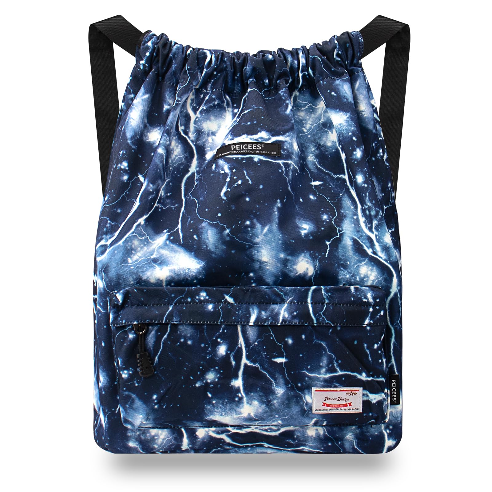 Waterproof Drawstring Sports Bag - Lightweight Sackpack Backpack for Men & Women - Gym, Travel, Beach & Outdoor Activities