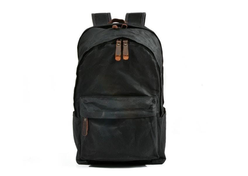 Stylish Black Canvas Backpack for Women - Durable & Lightweight Travel Daypack - Perfect for College, Work, Hiking & Everyday Use