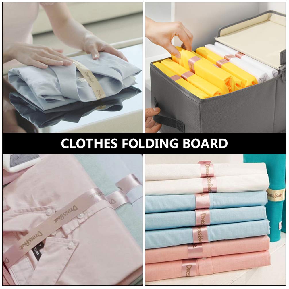 DOITOOL 10-Pack Lazy Folding Board for Clothes - Laundry Organizer with Polyester Ribbon - Shirt, Pants & Clothing Folder - Space Saving Storage for Wardrobe, Travel & Home Organization (Perfect for Travel, Dorm Rooms & Small Spaces)