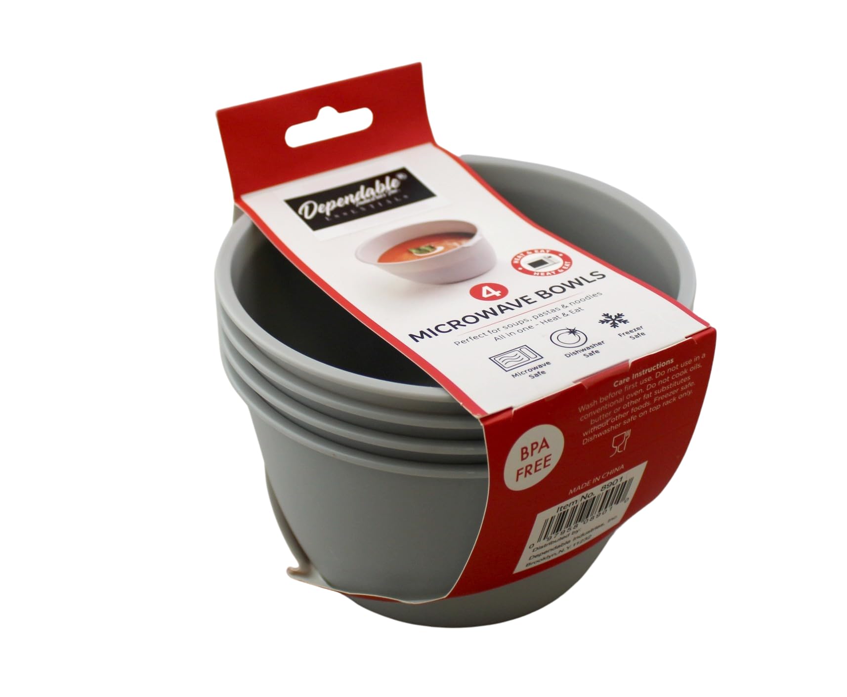 **Durable Unbreakable Microwave Safe Bowls - 26oz BPA-Free Plastic, Dishwasher Safe, Stackable Set of 4 - Perfect for Soup, Pasta, Noodles, Oatmeal & Cereal - Ideal for Meal Prep, Office Lunch & Family Dinners**