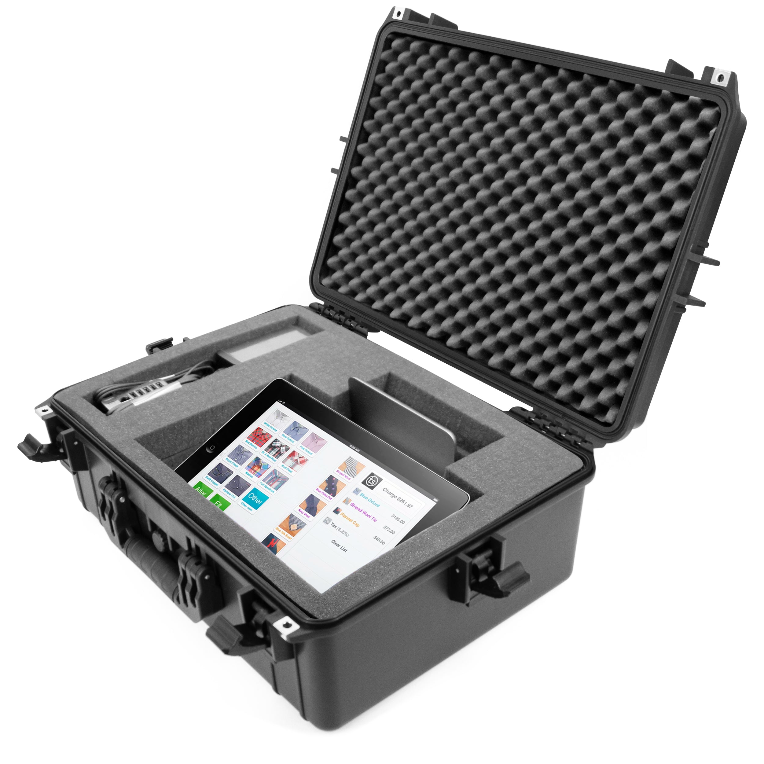 Casematix Waterproof Travel Case for Square Register POS System Stand & Accessories - Shockproof Foam Interior | Perfect for Retail Stores, Food Trucks & Outdoor Events
