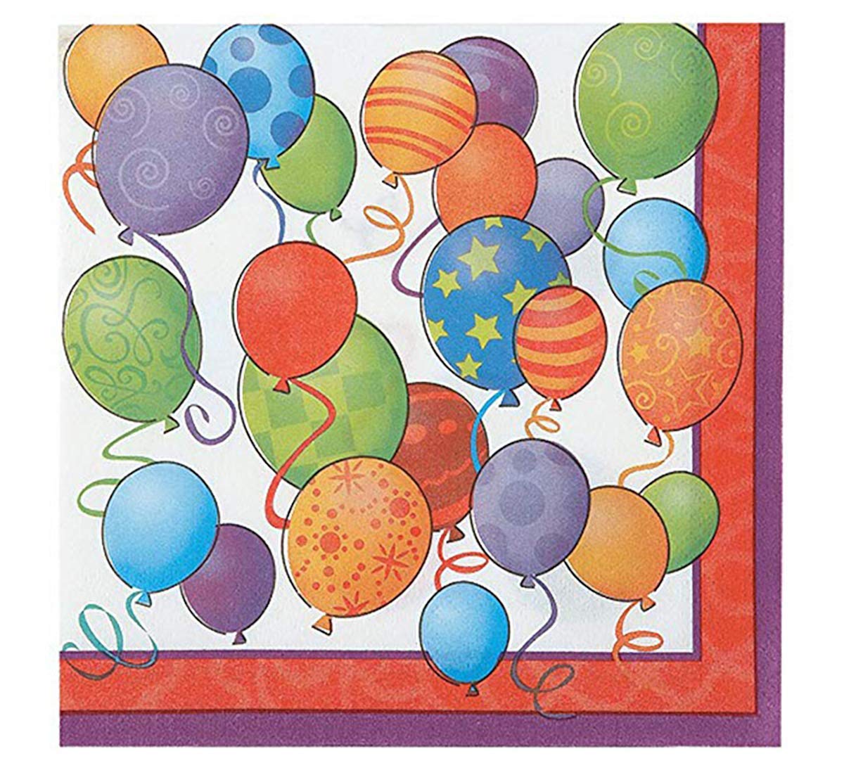 Colorful Birthday Party Balloons & Napkins Set - 16 Count for Festive Celebrations, Baby Showers, and Special Events