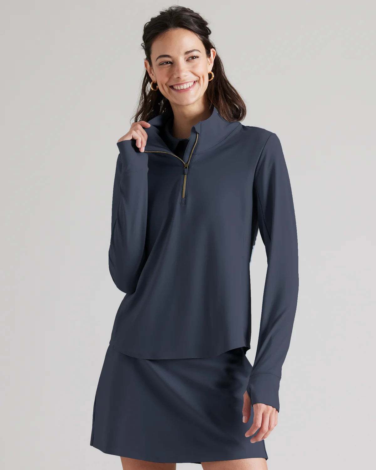 Rhone Women's Course To Court 1/4 Zip Pullover - Navy Blue Athletic Top for Tennis, Golf & Casual Wear | Moisture-Wicking & Breathable Workout Shirt