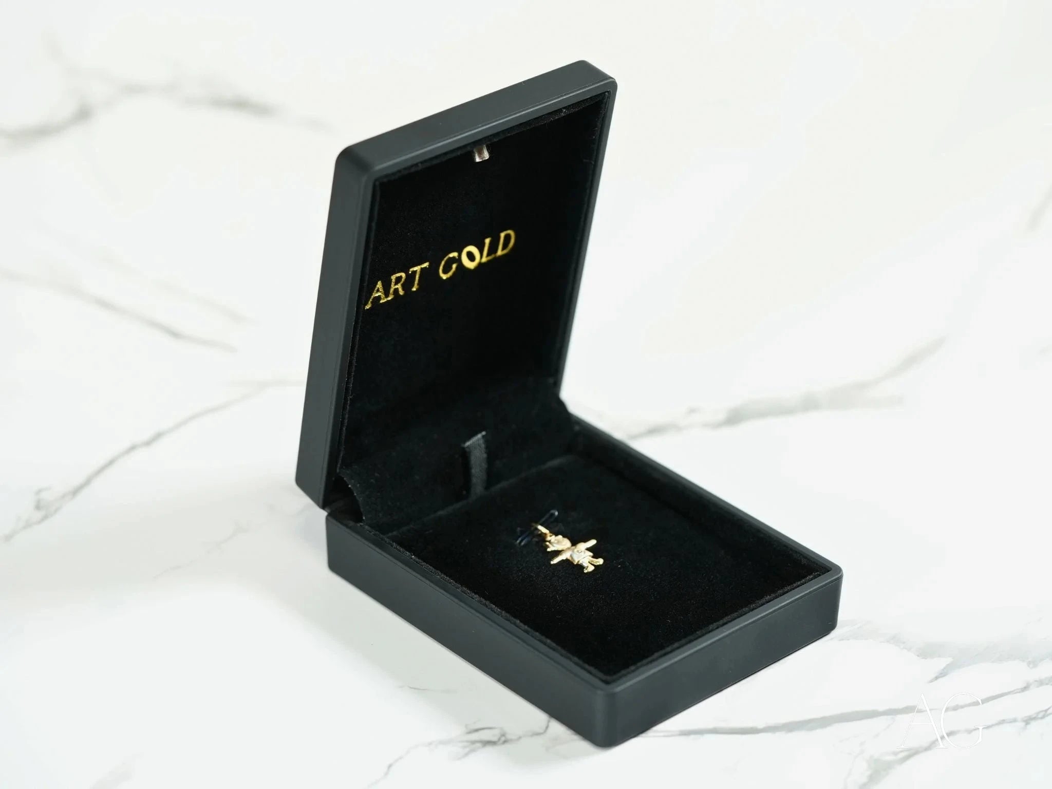 18k Gold Cherub Doll Pendant Necklace - Angel Wing Charm Jewelry for Women, Gift for Birthday & Valentine's Day | Perfect for Romantic Occasions & Special Moments