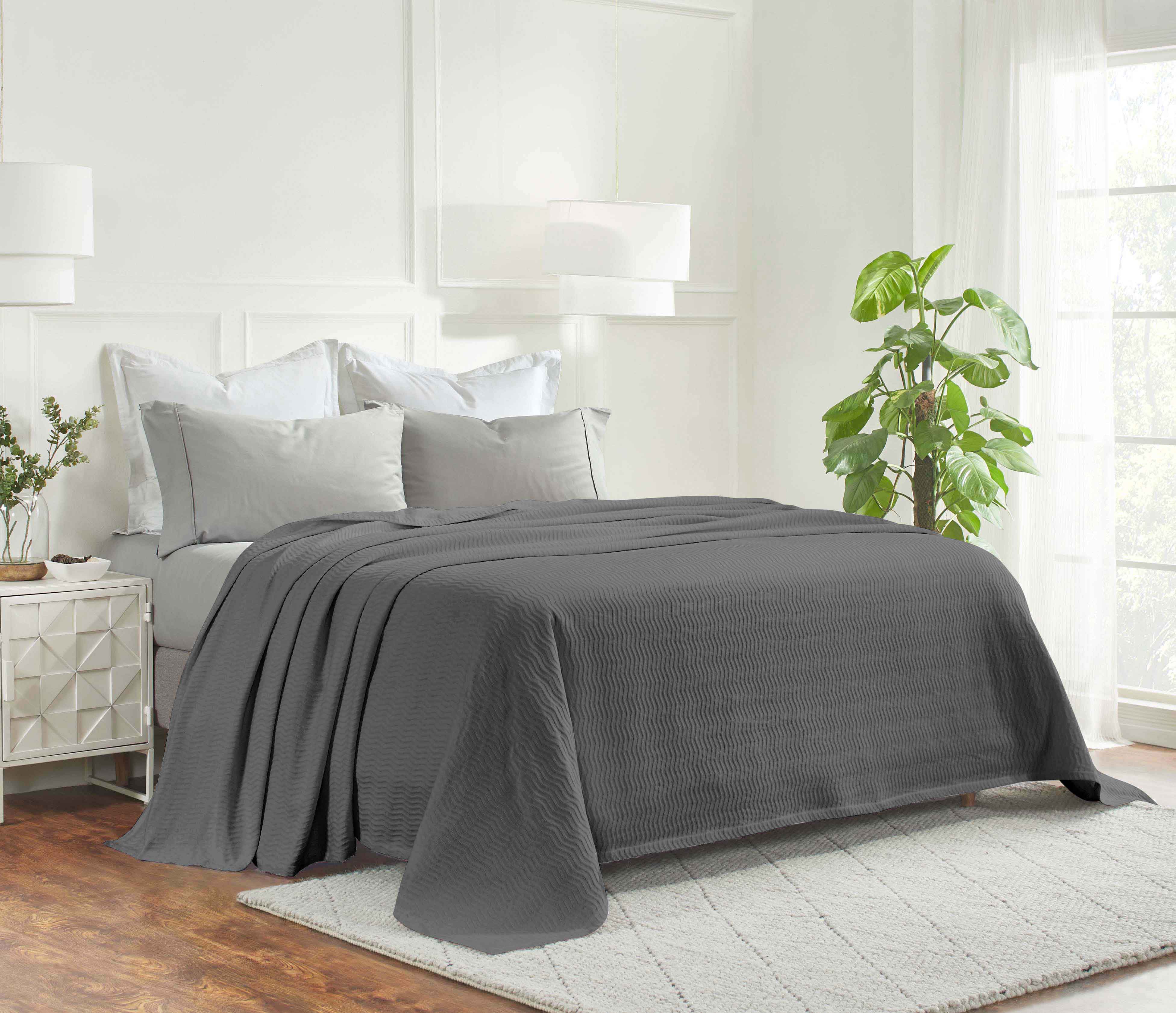 Jena Cotton Textured Chevron Lightweight Woven Blanket - Soft & Breathable Throw for Sofa, Bed & Outdoor Use - Cozy Home Decor & Picnic Essential