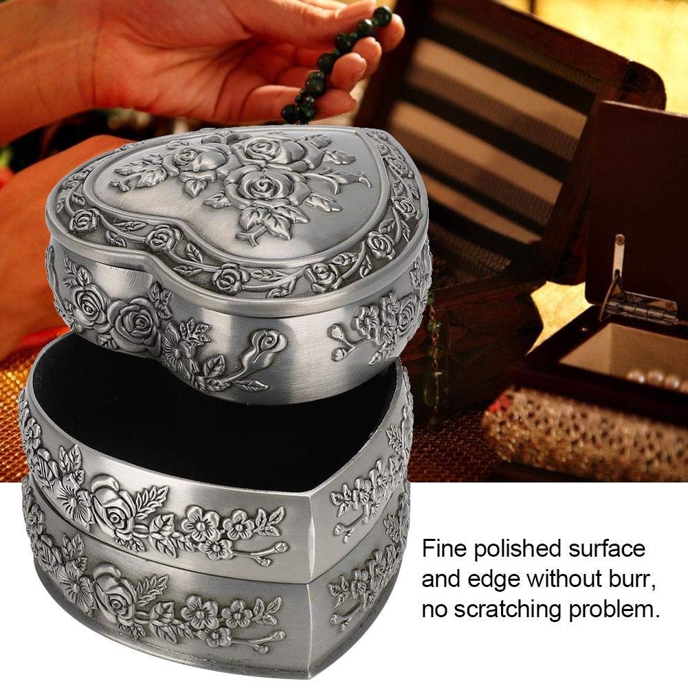 Antique European Style Heart-Shaped Jewelry Box Organizer - 4-Layer Ring & Jewelry Storage Case with Retro Decorative Design | Perfect for Display, Travel & Gift Giving