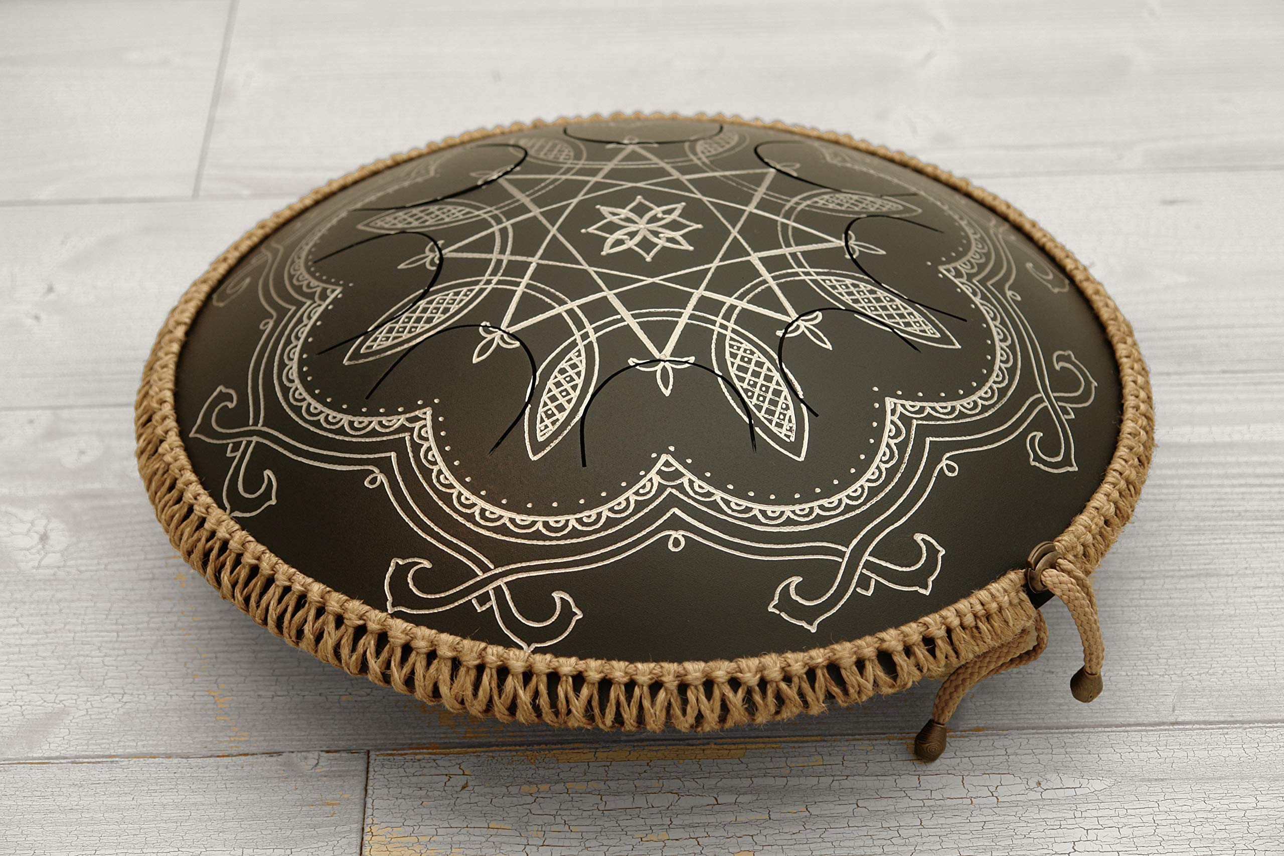 GUDA DRUM Freezbee Black Janissary Drum with FREE Rope Decoration & Travel Bag - Perfect for Outdoor Camping, Beach Parties & Music Performances