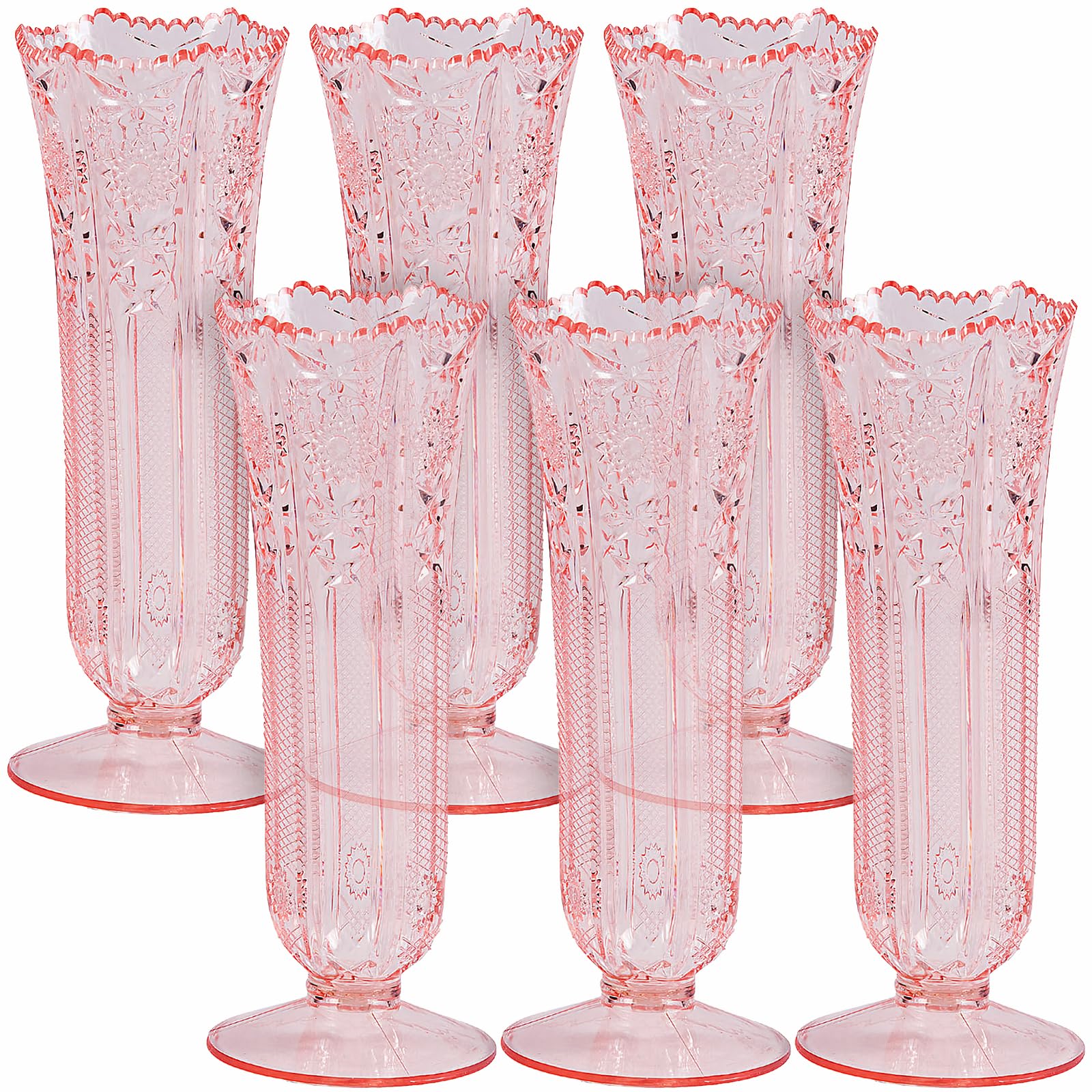 12-Piece Blush Bud Vases Set - Plastic Flower Vases for Wedding Centerpieces, Bridal Shower Decor, and Home Decoration - Perfect for Table Arrangements and Party Decorations