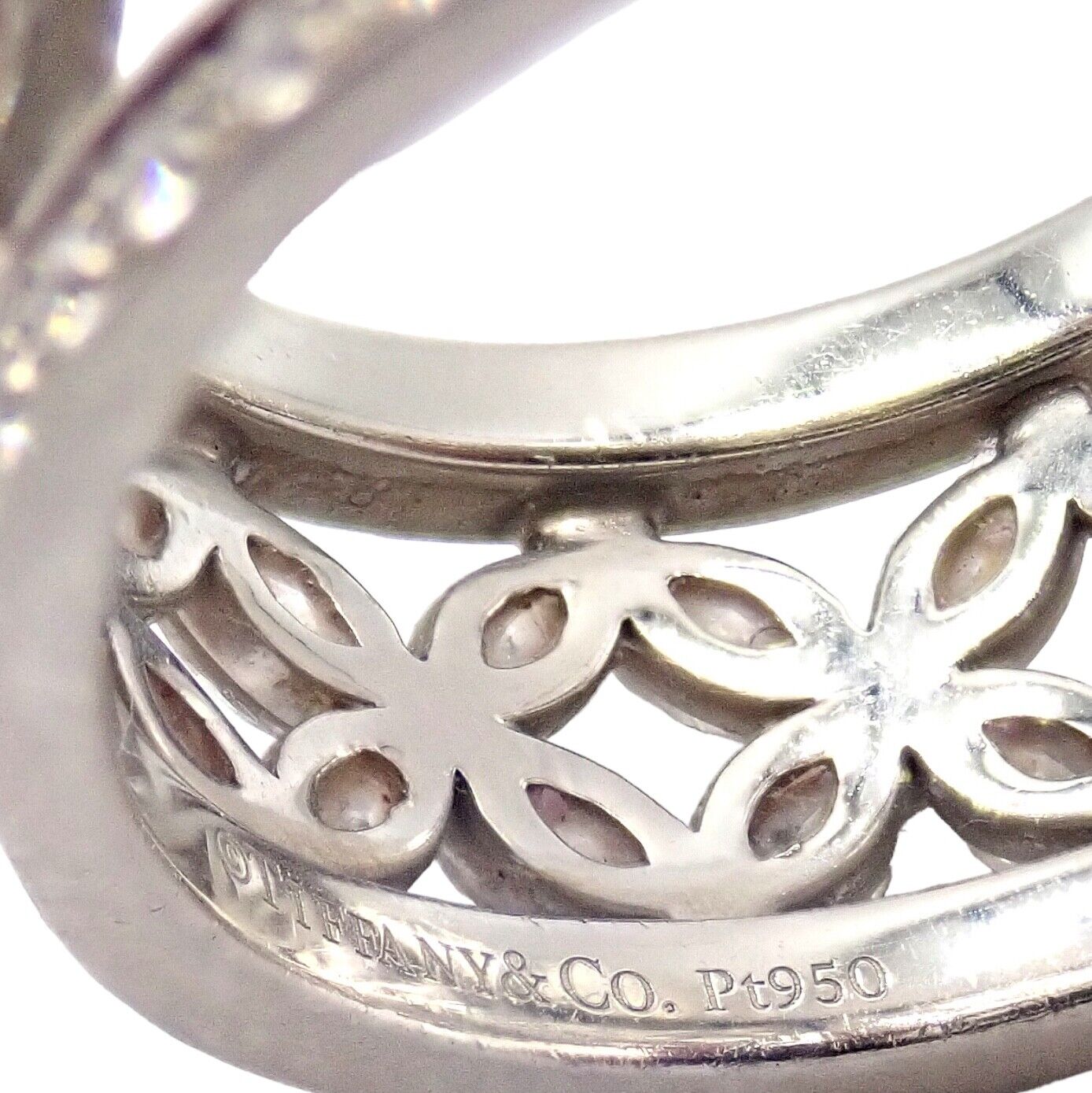 Authentic Tiffany & Co Platinum 2.34ctw Diamond Victoria Wide Band Ring Size 5.5 - Elegant Wedding, Anniversary & Special Occasion Jewelry Gift for Women