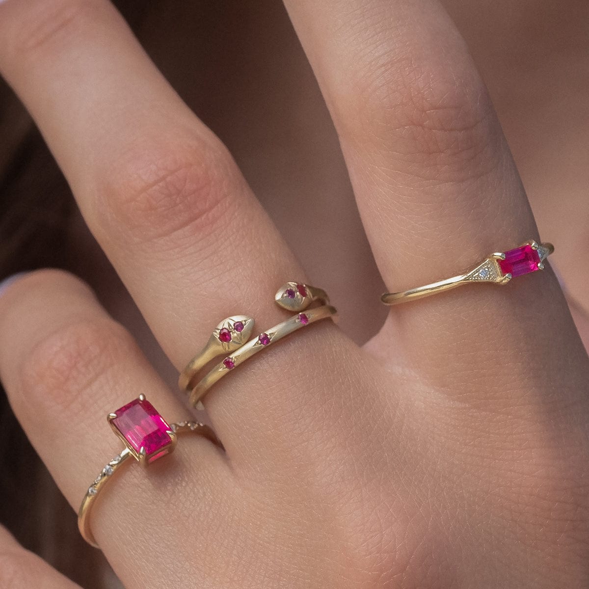 Aziza Ruby Ring for Women - Genuine Ruby Gemstone Jewelry for Engagement, Wedding & Special Occasions