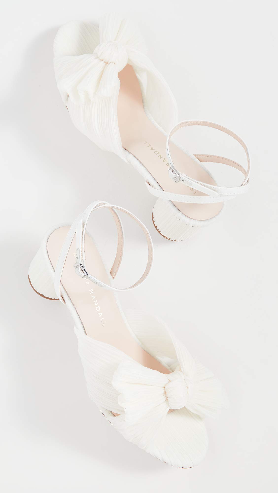 Loeffler Randall Women's Dahlia Pleated Bow Heels with Ankle Strap - Elegant Dress Shoes for Weddings, Parties & Special Occasions