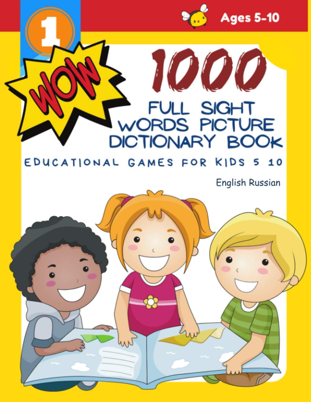 English Russian Sight Words Picture Book for Kids 5-10 - Learning Games & Reading Activities for Home & School