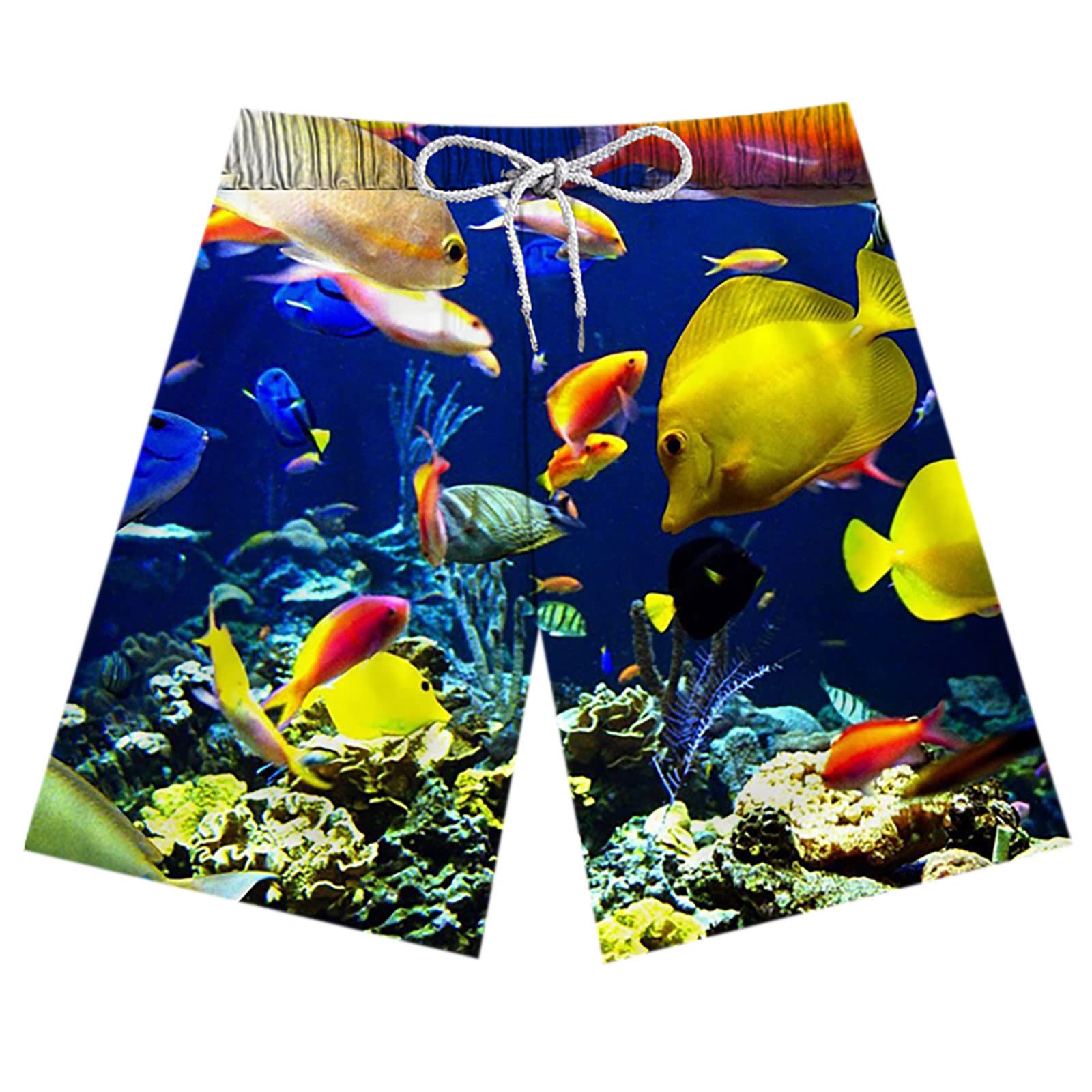 Men's Quick Dry Swim Trunks - Hawaiian 3D Print Surf Shorts for Swimming, Beach & Water Sports | Lightweight Board Shorts for Men's Swimwear