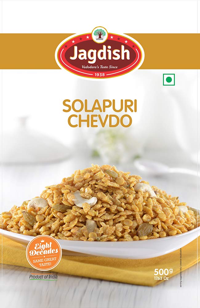 Authentic Solapuri Chevdo - Traditional Indian Savory Snacks from Maharashtra (Pack of 2 x 250g) | Fresh Maharashtrian Farsan for Parties, Tea Time & Festive Occasions