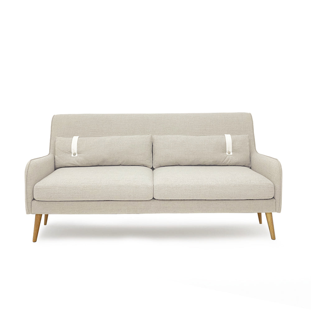 Elias 2.5 Seater Sofa - Modern Fabric Couch for Small Spaces, Living Room & Apartment Furniture - Comfortable Loveseat with Sturdy Wooden Frame (Gray) | Perfect for Compact Homes, Studios and Cozy Living Areas