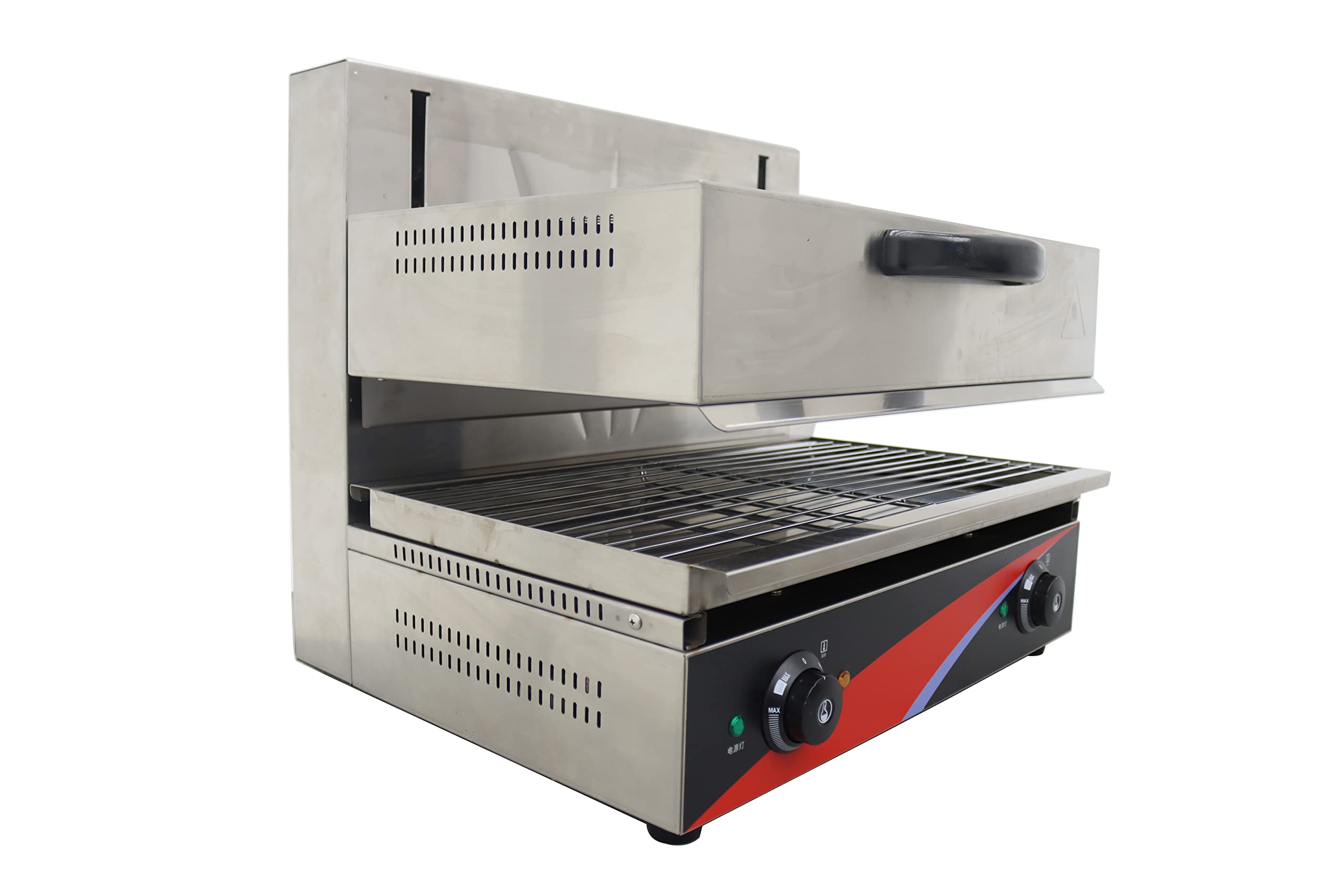 INTSUPERMAI 220V 4000W Commercial Electric Salamander Broiler - Stainless Steel Lift-Up Food Warmer, Cheese Melter & Grill Oven for Restaurants, Catering & BBQ