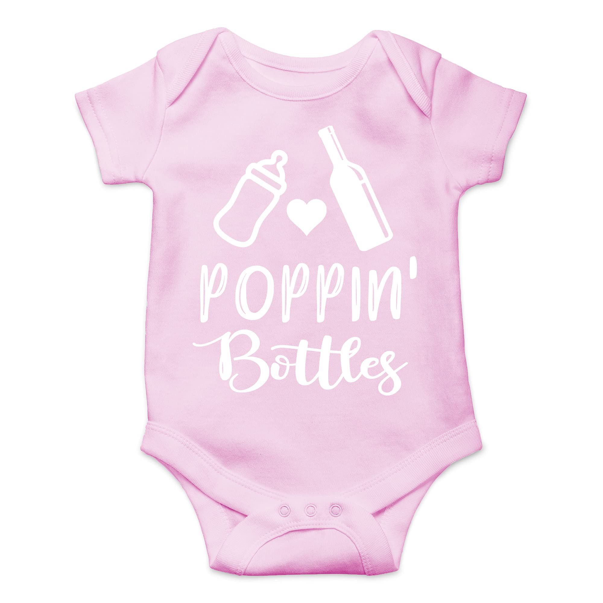Funny Newborn Bodysuit Outfits for Boys & Girls | CBTwear Poppin' Bottles Baby Clothes | Perfect for Photo Shoots, Birthday Parties & Everyday Playtime