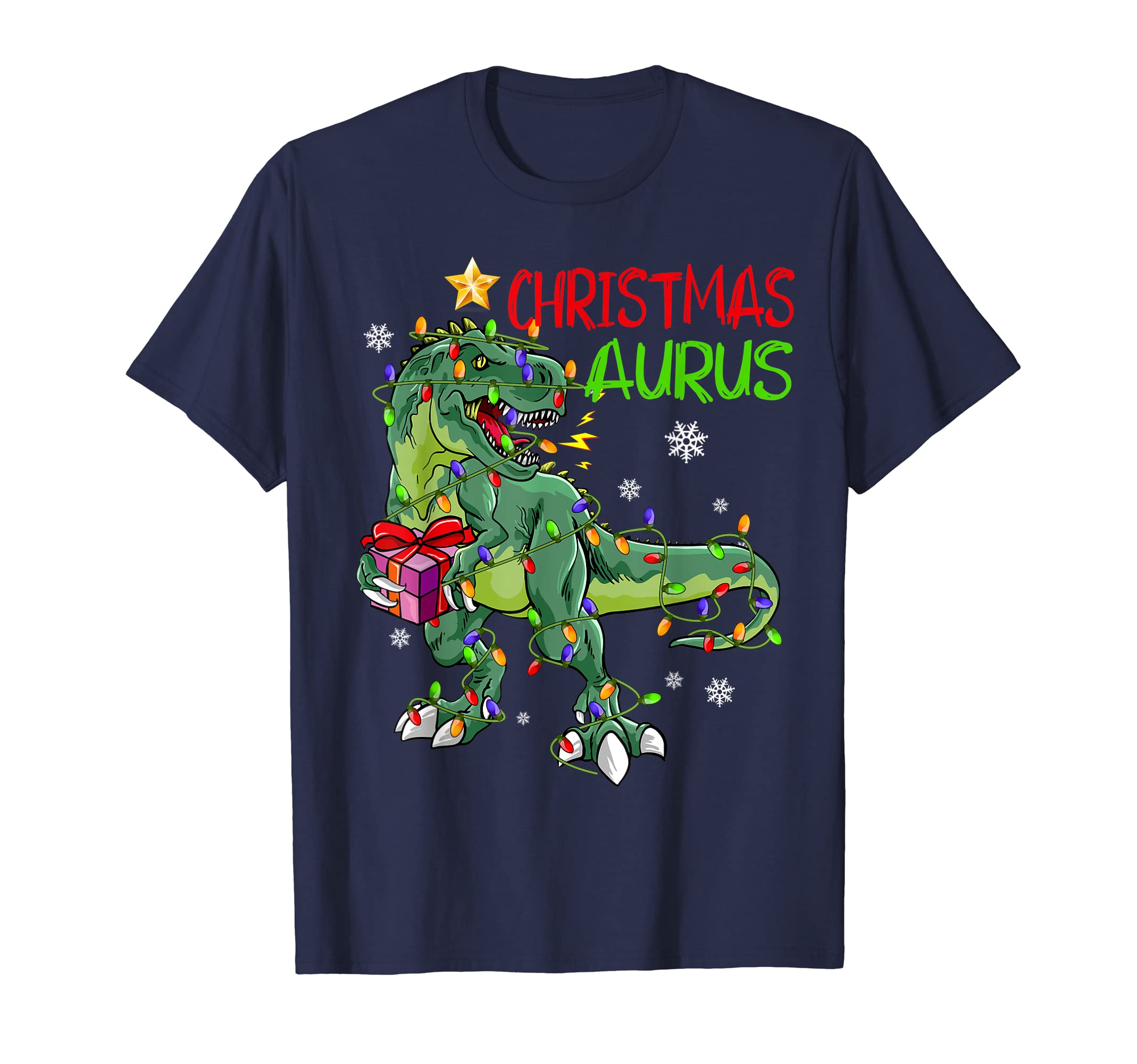 Dinosaur Christmas T-Shirt for Boys & Men - Fun Christmasaurus Rex Graphic Tee for Holiday Parties & Festive Family Gatherings