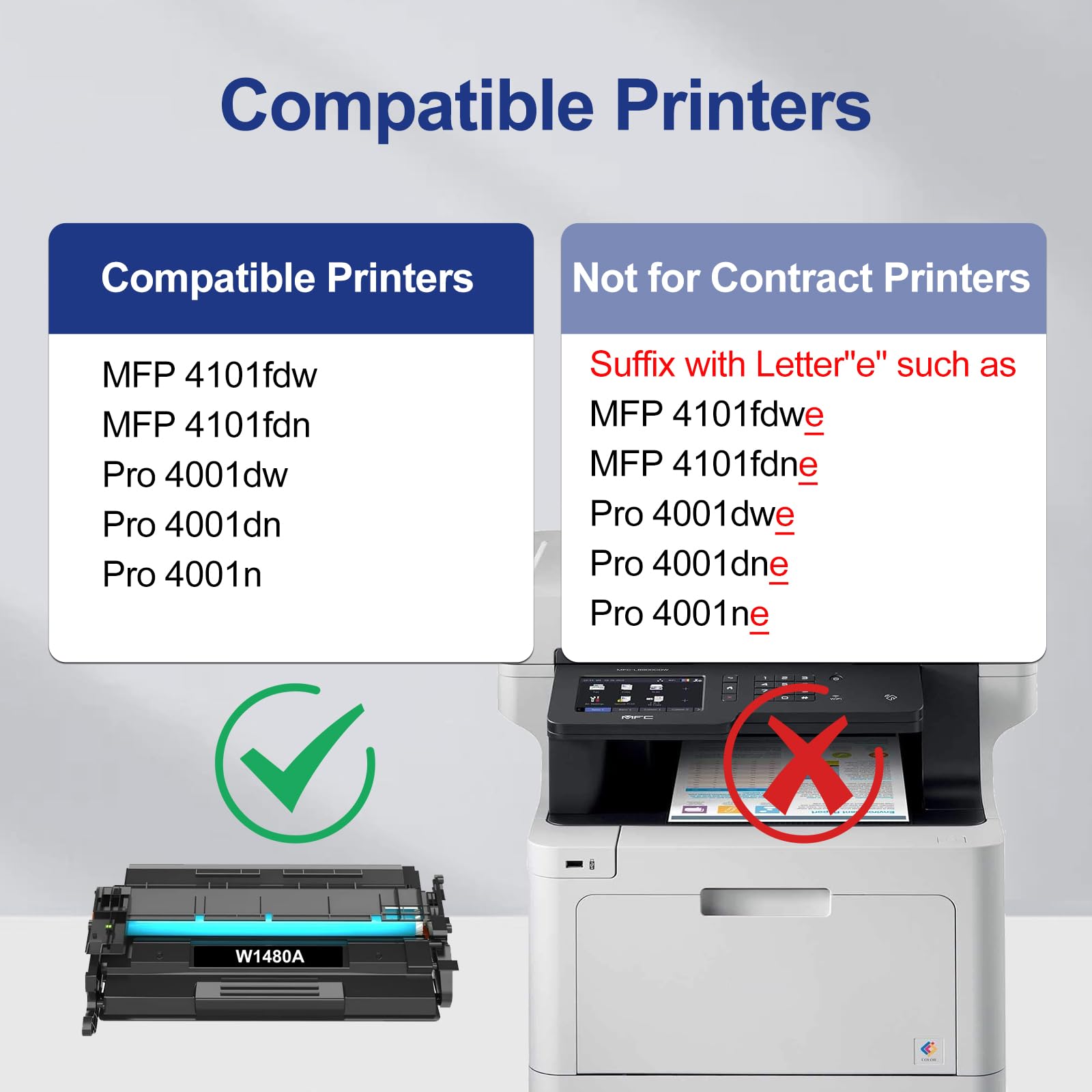 HP 148A 148X Toner Cartridge Replacement (with Chip) - Compatible with HP Pro 4001dw 4001dn 4001n MFP 4101fdw 4101fdn Printers - High Yield Black Toner for Office & Home Printing
