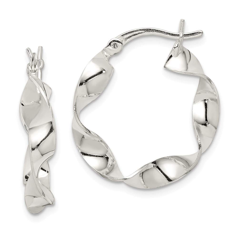 925 Sterling Silver Twisted Hoop Earrings for Women - 22mm x 22mm Hypoallergenic Dangle Earrings - Perfect for Everyday Wear, Date Night & Special Occasions