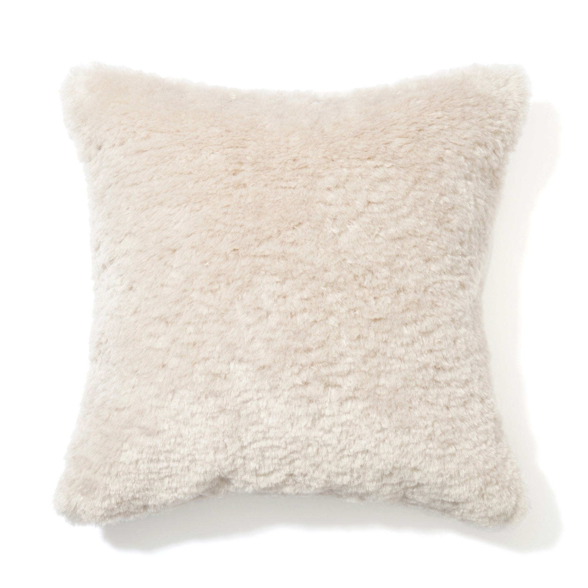 Premium Faux Fur Cushion Cover 18x18 Inches Beige - Soft & Cozy Throw Pillow Case for Sofa, Bed, Chair - Home Decor & Living Room Accessories