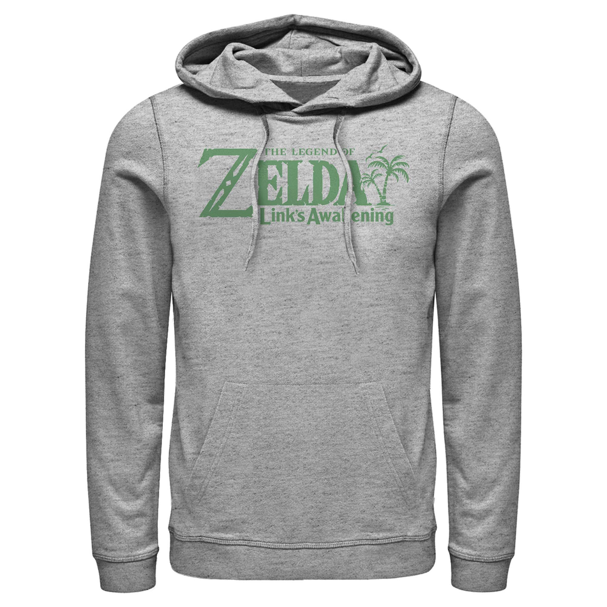 Nintendo Legend of Zelda Link's Awakening Men's Pullover Hoodie with Palm Logo - Comfortable Gaming Sweatshirt for Fans, Cosplay & Casual Wear