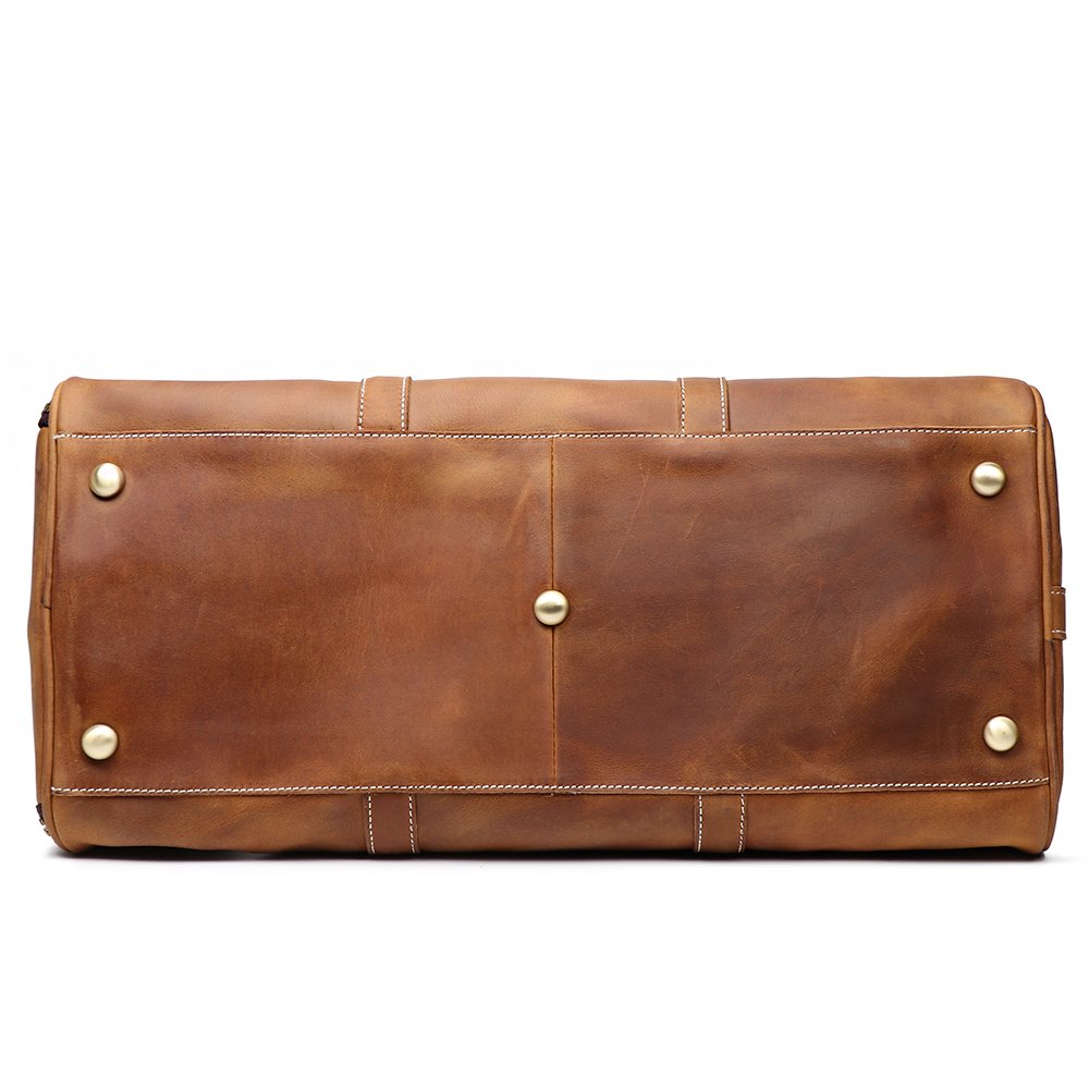 Premium Leather Travel Duffle Bag for Men - Vintage Retro Carry-On Handbag (Brown, X-Large) - Ideal for Business Trips, Gym & Weekend Getaways
