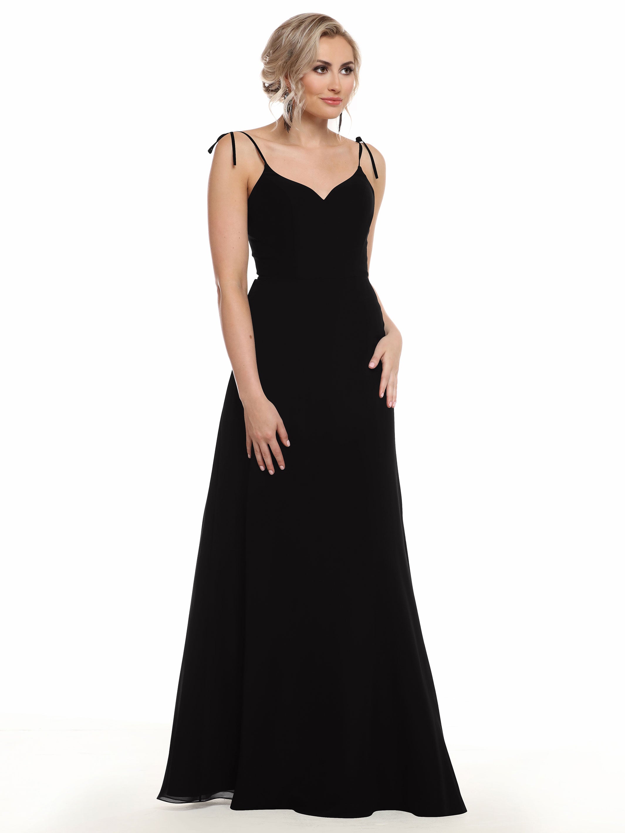 Elegant 80144 Chiffon A-Line Bridesmaid Dress with V-Neck & Spaghetti Straps - Perfect for Weddings, Formal Events & Special Occasions