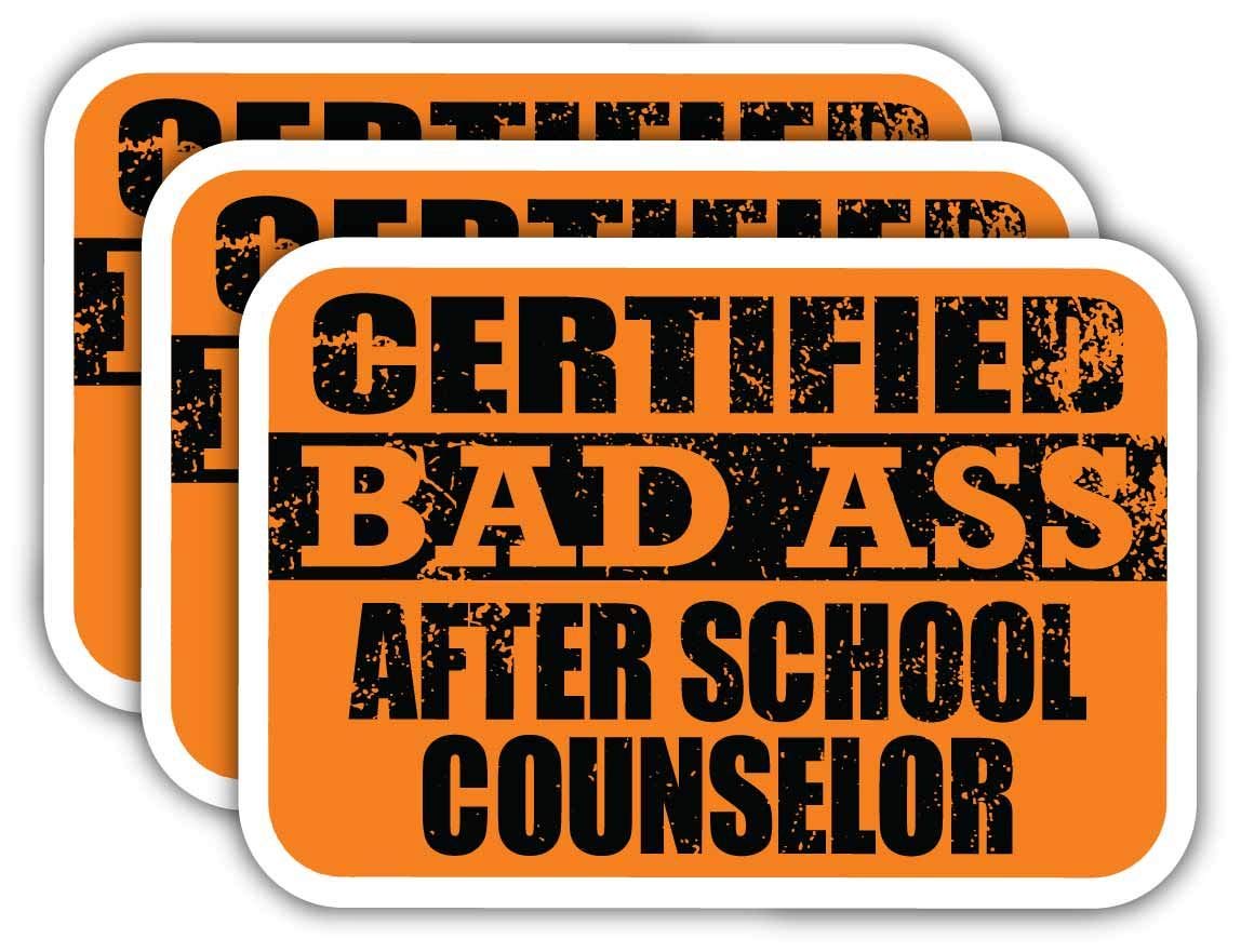 Certified Bad Ass Counselor Stickers - 3M Vinyl Decal for Laptops, Cars & Work Gear - Funny Job Gift Idea