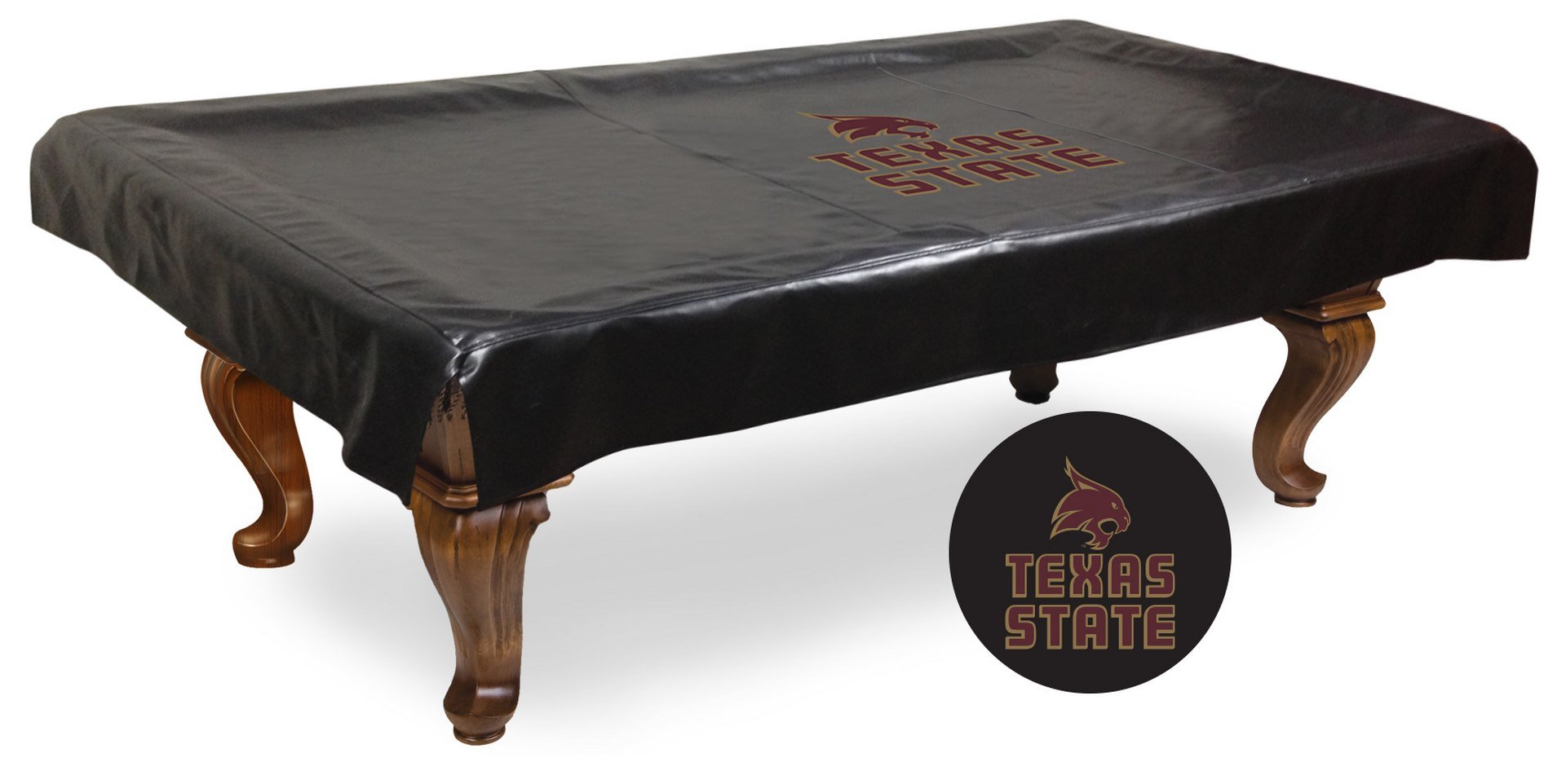 NCAA Texas State Bobcats Billiard Table Cover - Durable Pool Table Protector for Game Room, Bar, or Home Decor - Officially Licensed College Sports Fan Gear