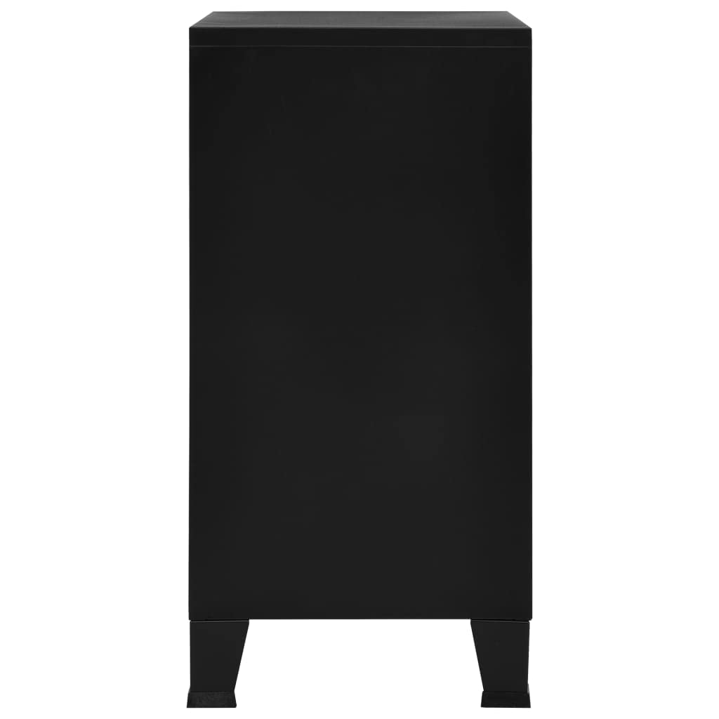 4-Door Black Steel Metal Storage Cabinet - 29.5