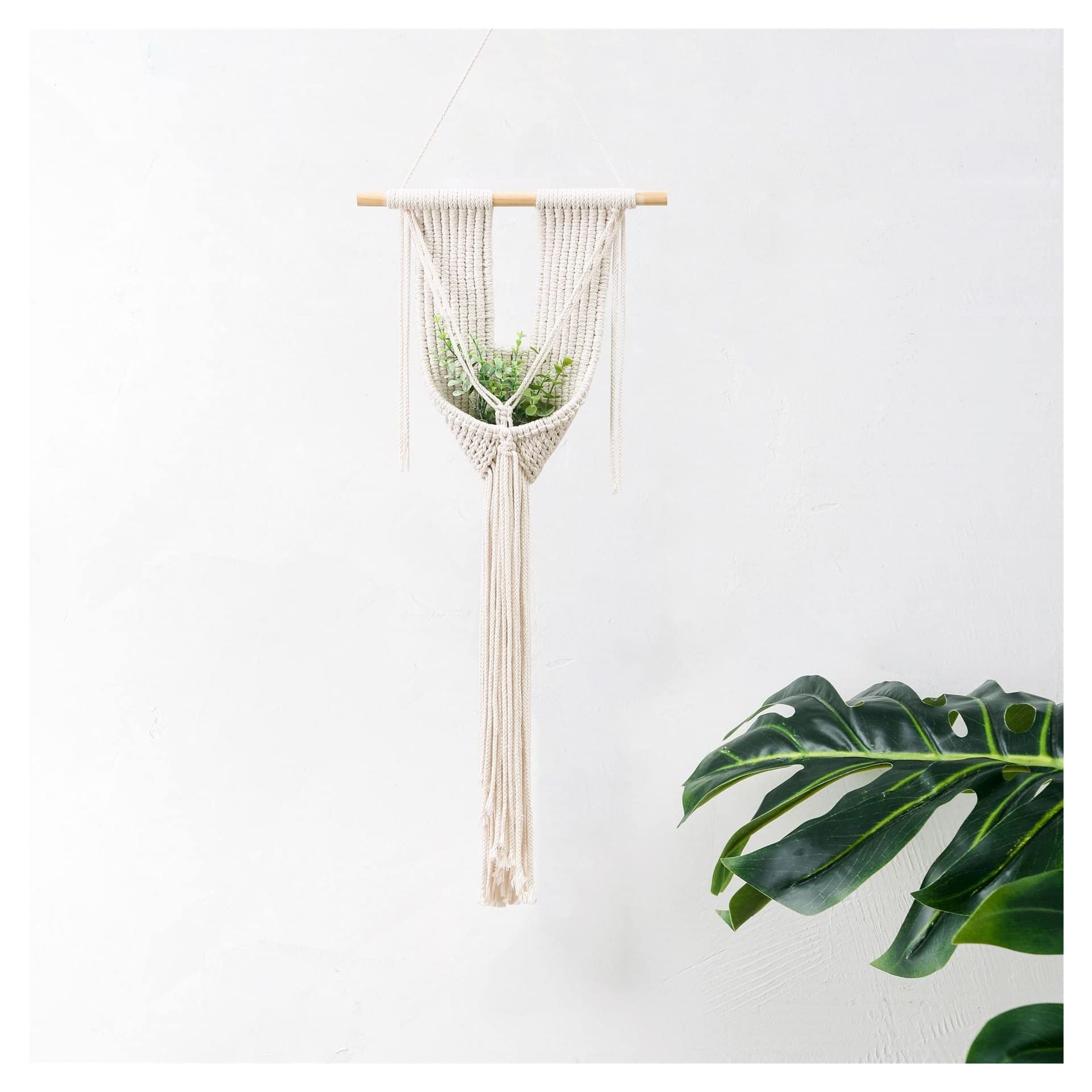 Bohemian Macrame Wall Hanging - Handmade Beige Cotton Rope Wall Decor for Living Room, Bedroom, Nursery - Perfect for Home, Wedding & Boho Chic Interior Design