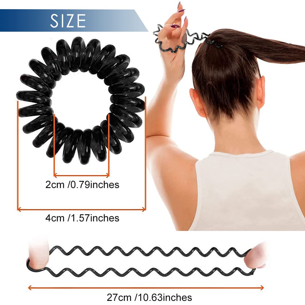 ZIBUYU® Spiral Hair Ties for Women & Girls - 9 Pack Coil Ponytail Holders, Soft Elastic Hair Bands & Stylish Scrunchies - Perfect for Workouts, Yoga, School & Everyday Hairstyles