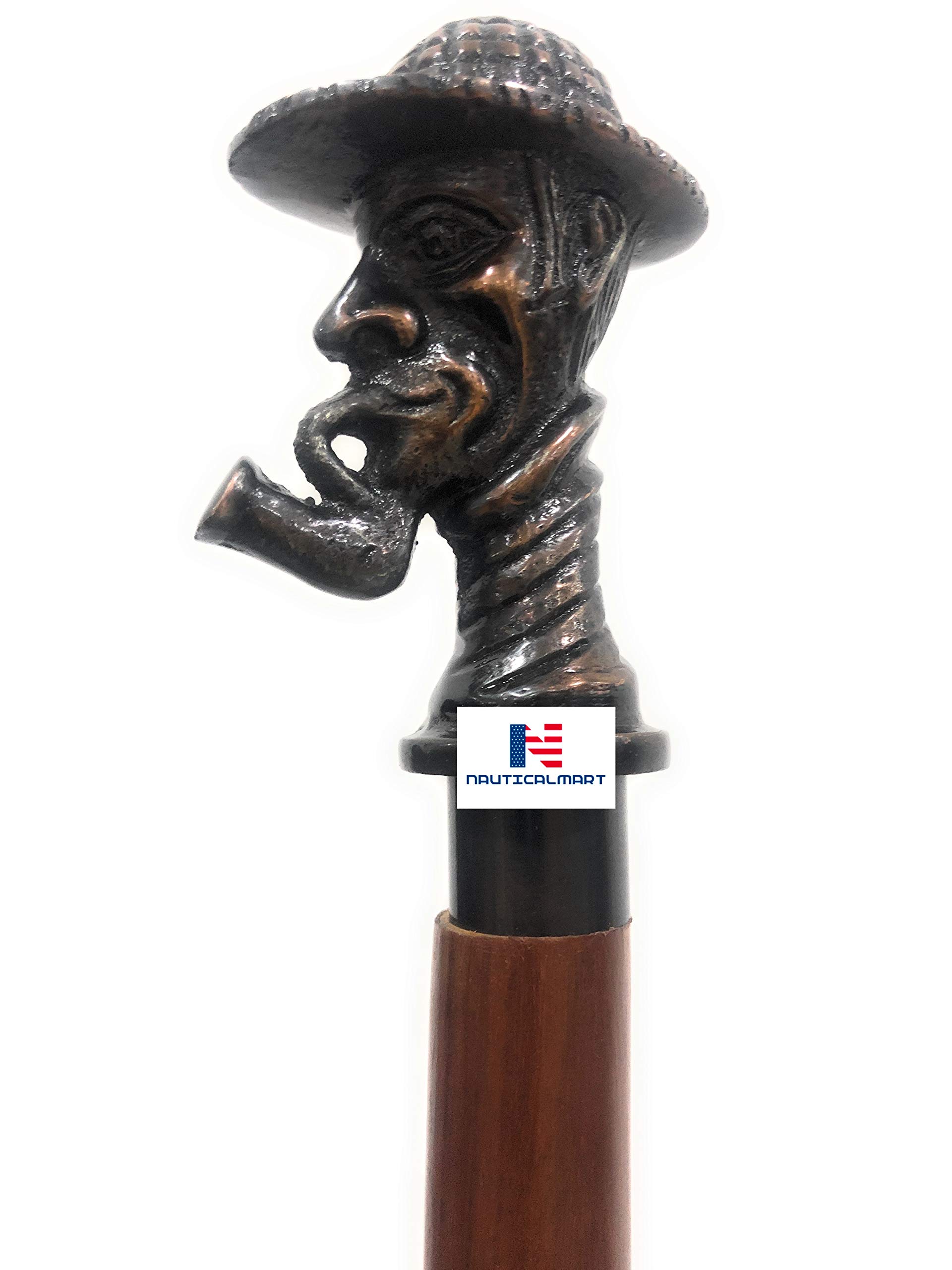 Handcrafted Engraved Sherlock Holmes Spy Steampunk Walking Cane - Premium Wooden Walking Stick for Men & Women - Perfect Gift for Collectors, Cosplay & Victorian Style Lovers - Ideal for Costume Parties, Theater Performances & Historical Reenactments