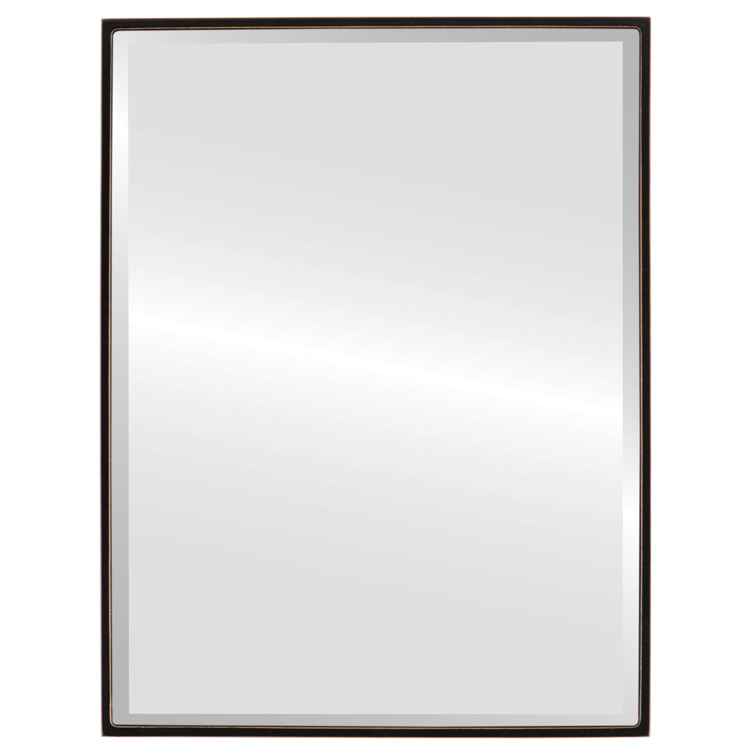 OVALCREST - 20.6x24.6 Inch Rectangle Wooden Beveled Wall Mirror with Rubbed Black Finish - Modern Home Decor for Bathroom, Vanity, Bedroom, Living Room & Hallway - Singapore Style Mirror for Elegant Interior Design