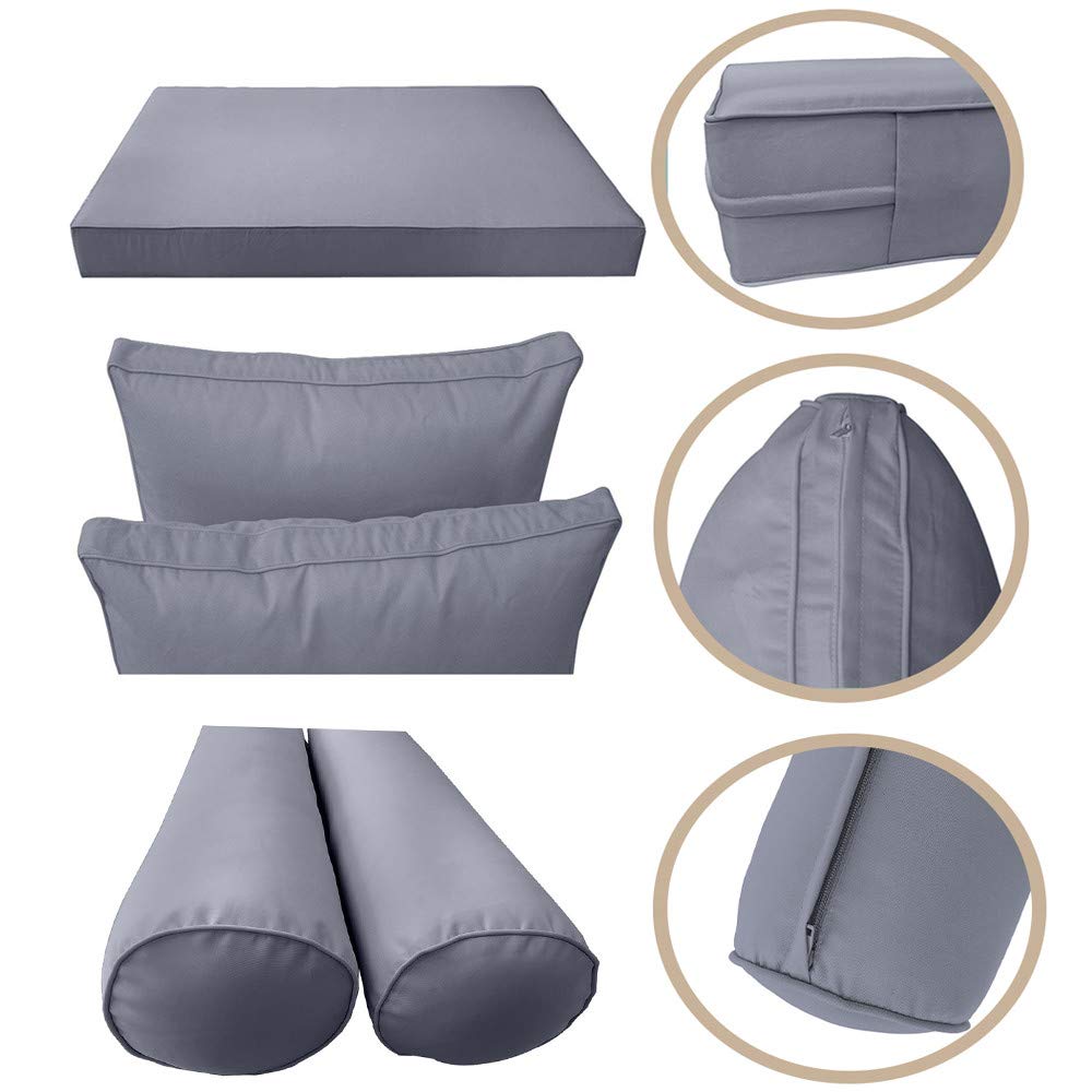 **Prolinemax Style1 5-Piece Outdoor Daybed Cushion Set - Full Size Mattress, Bolster & Pillows (AD001) - Perfect for Patio, Poolside & Garden Lounging**