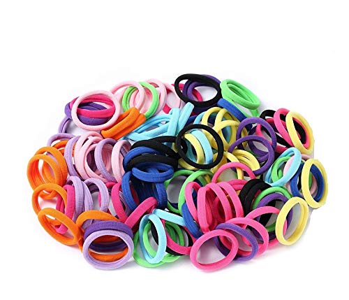 100pcs Girls Hair Rubber Bands by Garg - Soft Elastic Hair Ties for Kids, Ponytails & Braids - Perfect for School, Sports & Daily Styling