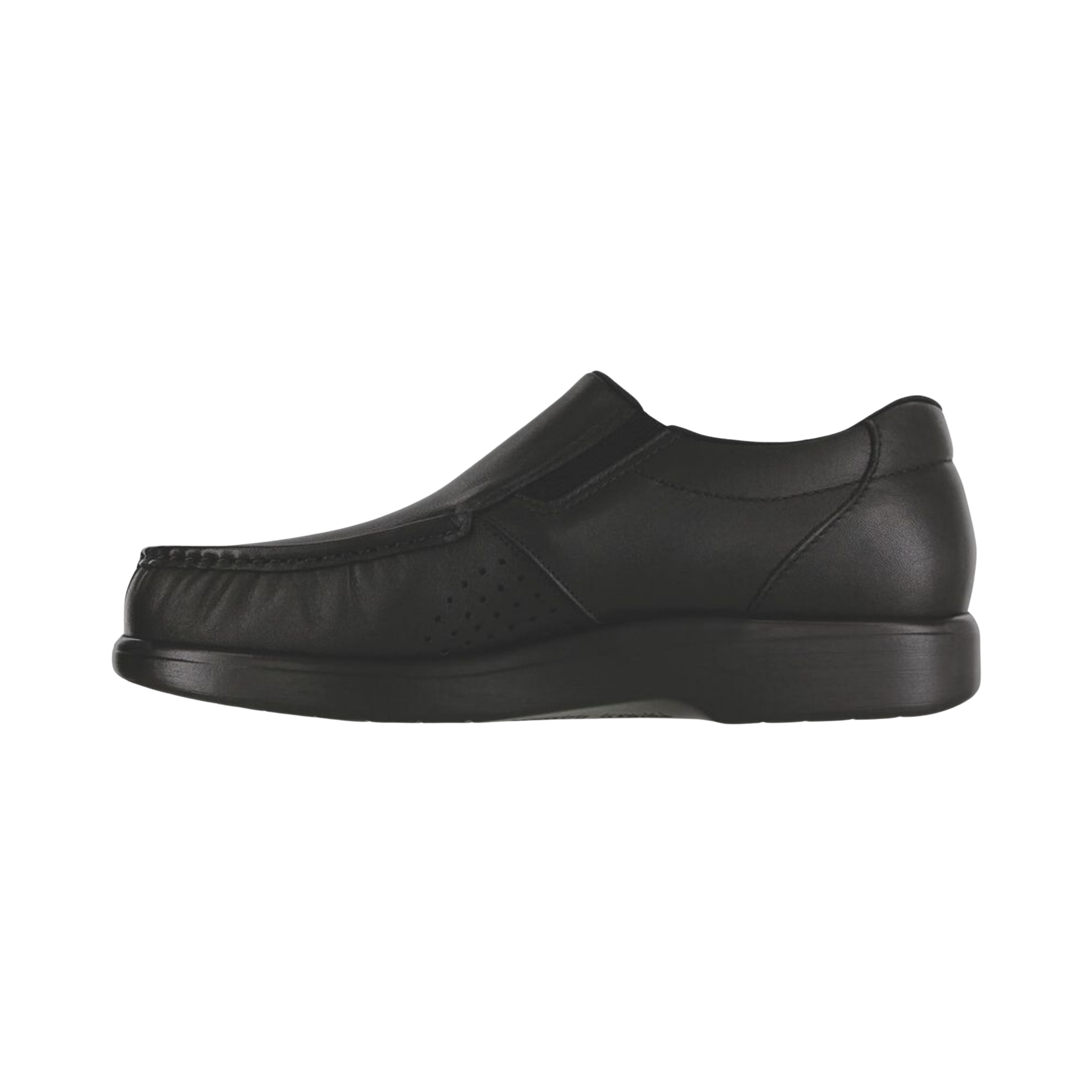 Men's Black Smooth Side Gore Slip-On Loafers - Comfortable Casual Shoes for Work & Travel (Regular Width)