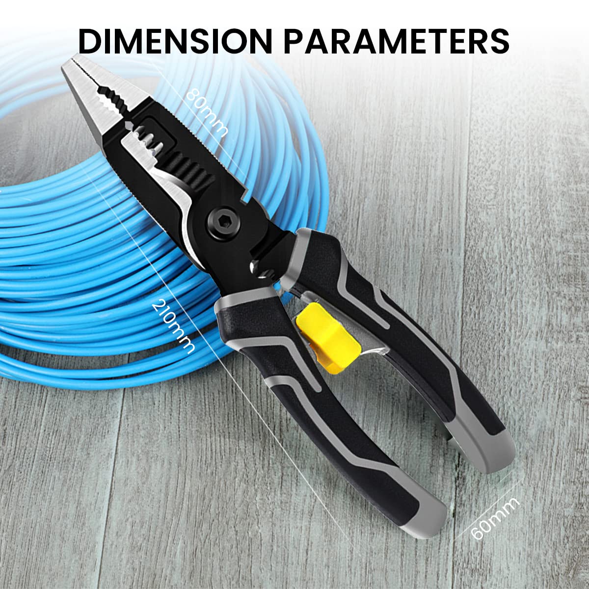 ZIBUYU® 7-in-1 Wire Stripper Tool - Professional Electric Cable Stripper, Cutter & Crimper for DIY, Electrical Work & Home Improvement Projects