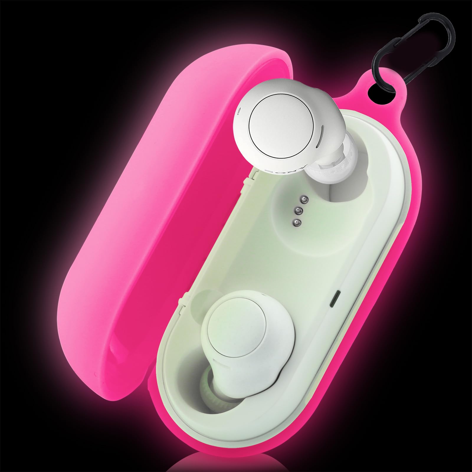 LEFXMOPHY Pink Silicone Protective Case Cover for Sony WF-C500 Wireless Earbuds - Durable Skin for Women & Girls | Perfect for Gym, Travel & Daily Use