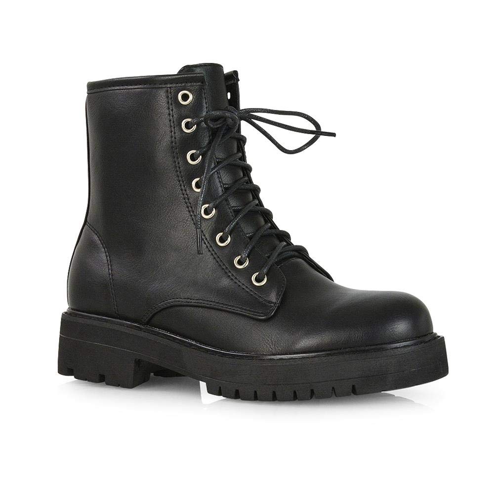 Women's Chunky Platform Ankle Boots - Lace Up & Zip Gothic Biker Booties for Ladies | Perfect for Motorcycle Riding, Night Out & Edgy Fashion