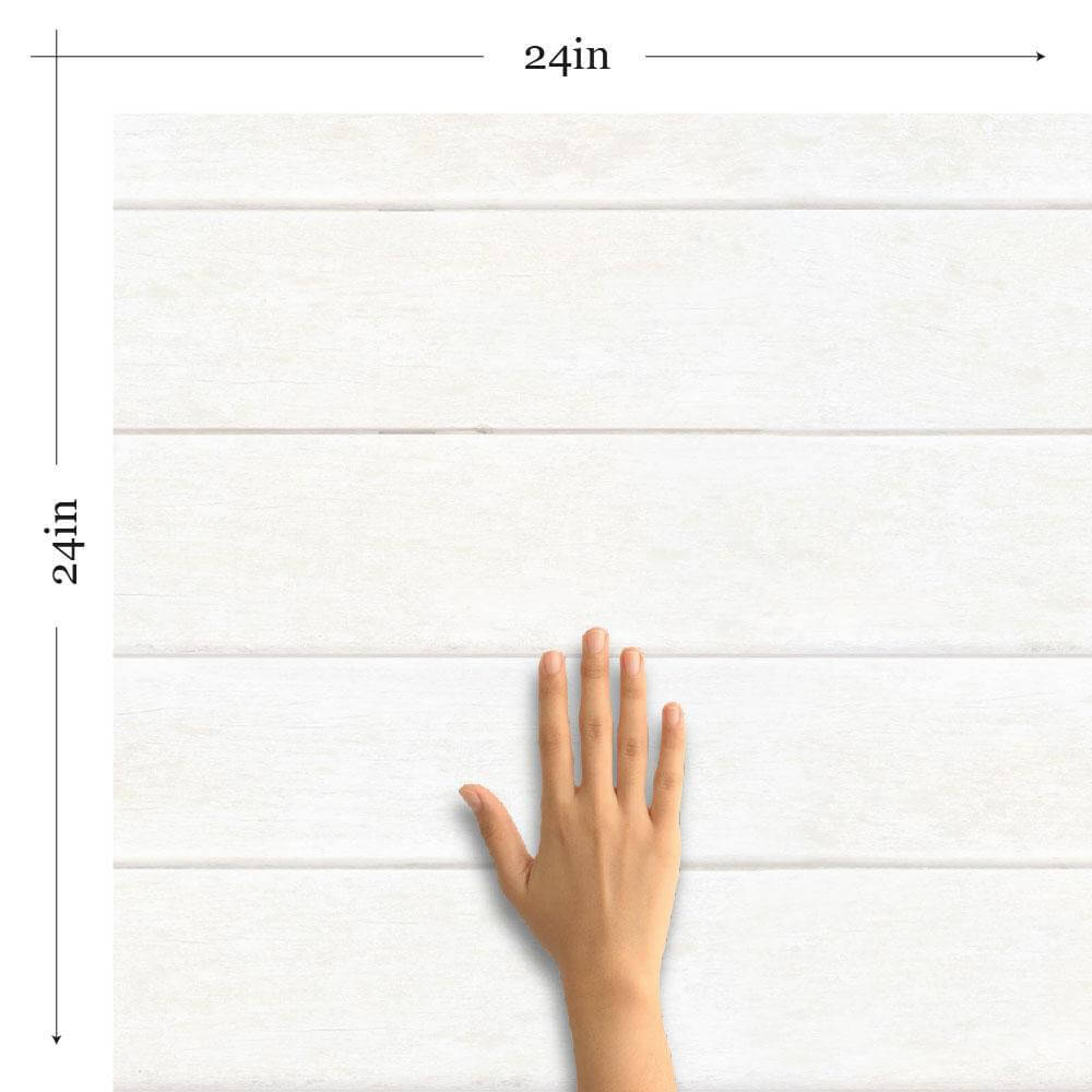 White Ivory Faux Shiplap Peel and Stick Wallpaper - Self-Adhesive Removable Wallpaper for Bedroom, Living Room, Kitchen & Bathroom - Easy DIY Home Decor (Style 7727)