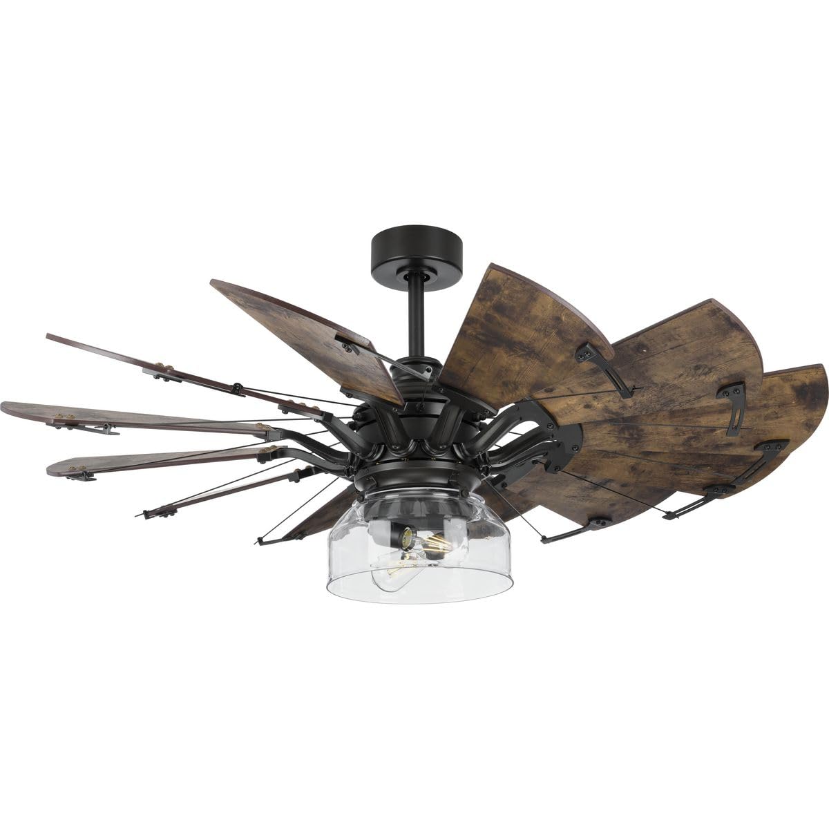 Progress Lighting Springer Collection Clear Glass Pendant Light Fixture in Architectural Bronze - 7.5x11.87x11.87 Inches - Perfect for Kitchen Island, Dining Room, and Entryway Lighting