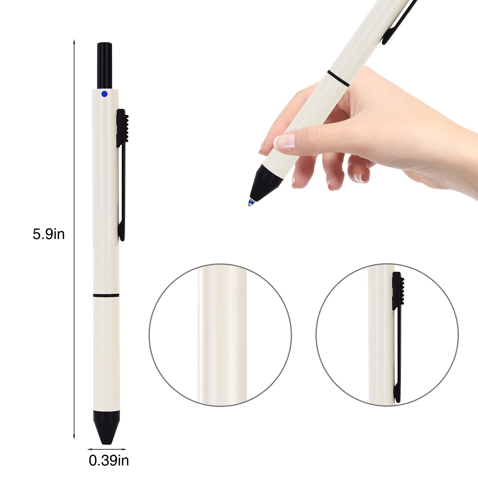 Custom 4-in-1 Ballpoint Pen with Stylus - Personalized Multicolor Gift for Office & School (White)